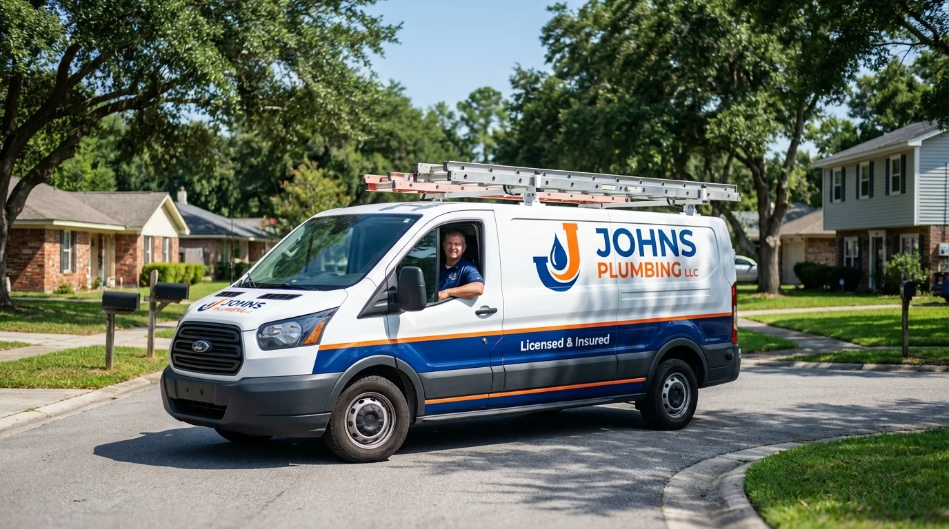 Johns Plumbing LLC service van in Horseshoe Bay, TX