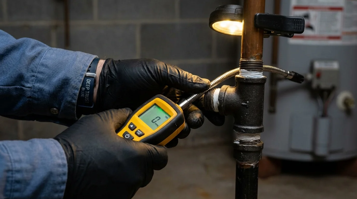 Gas leak detection with electronic sniffer by Johns Plumbing LLC in Horseshoe Bay