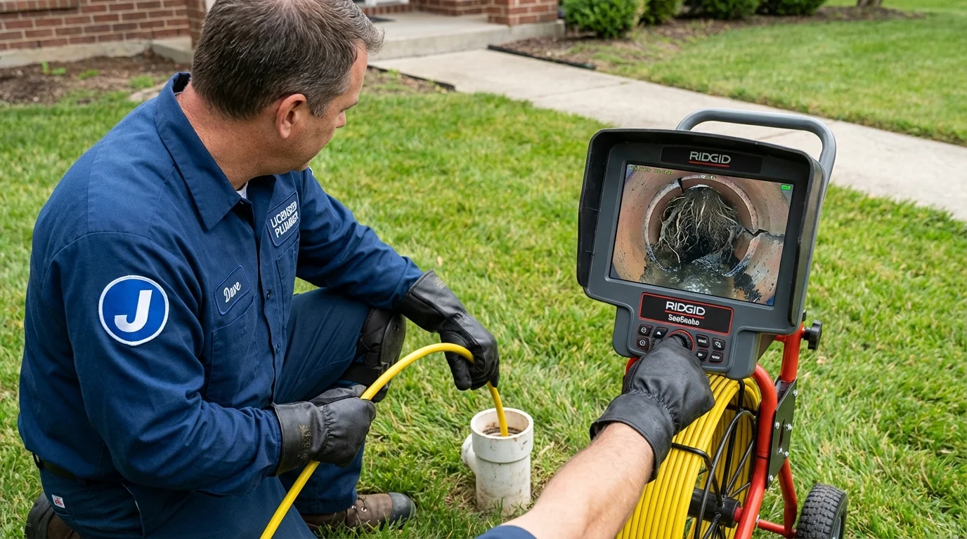 Sewer camera inspection being performed by Johns Plumbing LLC in Horseshoe Bay